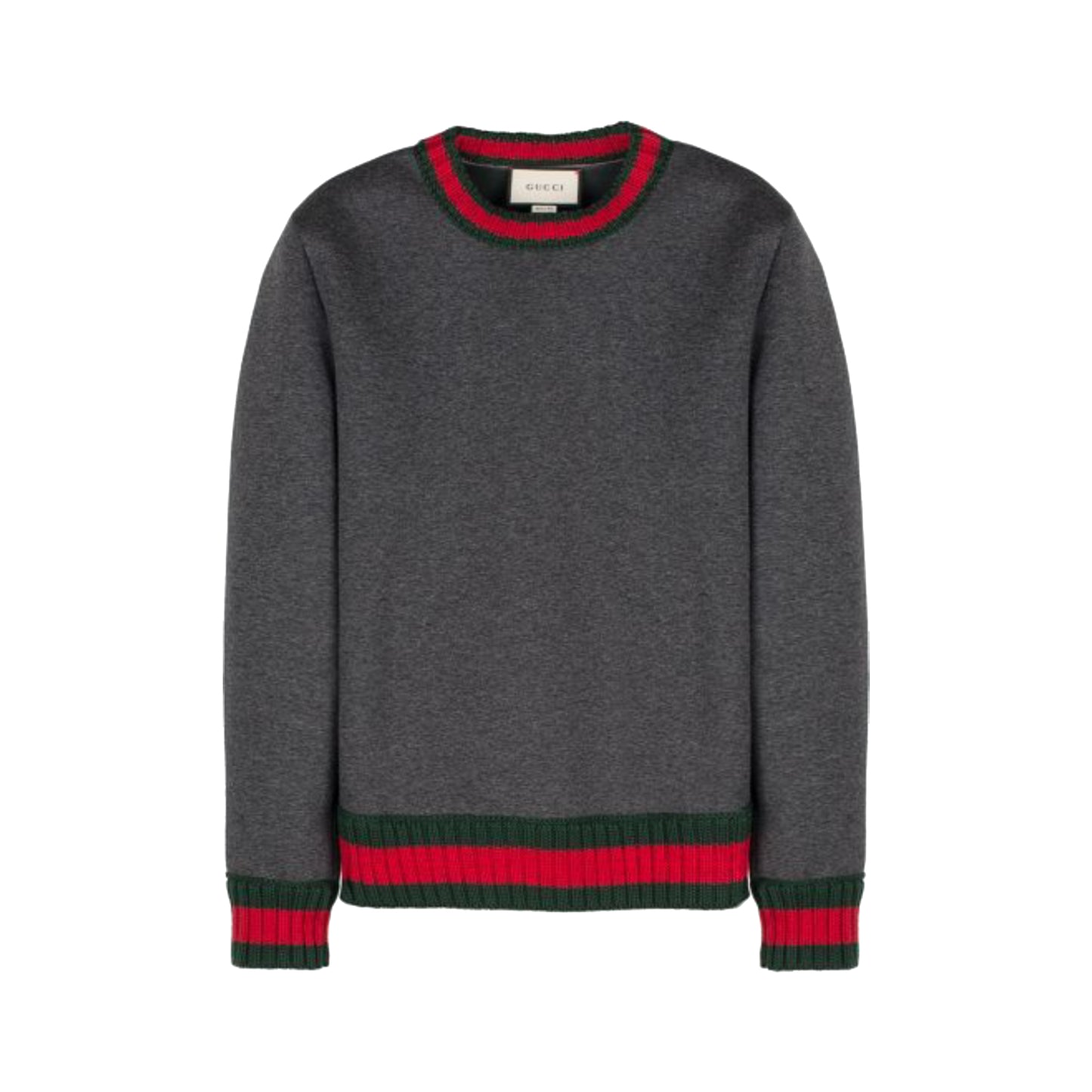 Gucci Stripped Knit Crewneck Sweater Grey