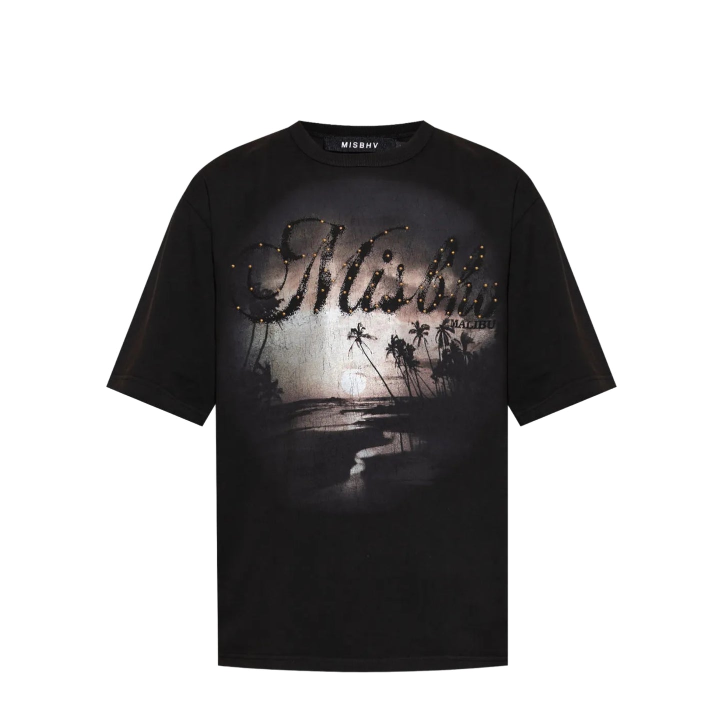 Misbhv Graphic Malibu Sunset Print T-Shirt Black