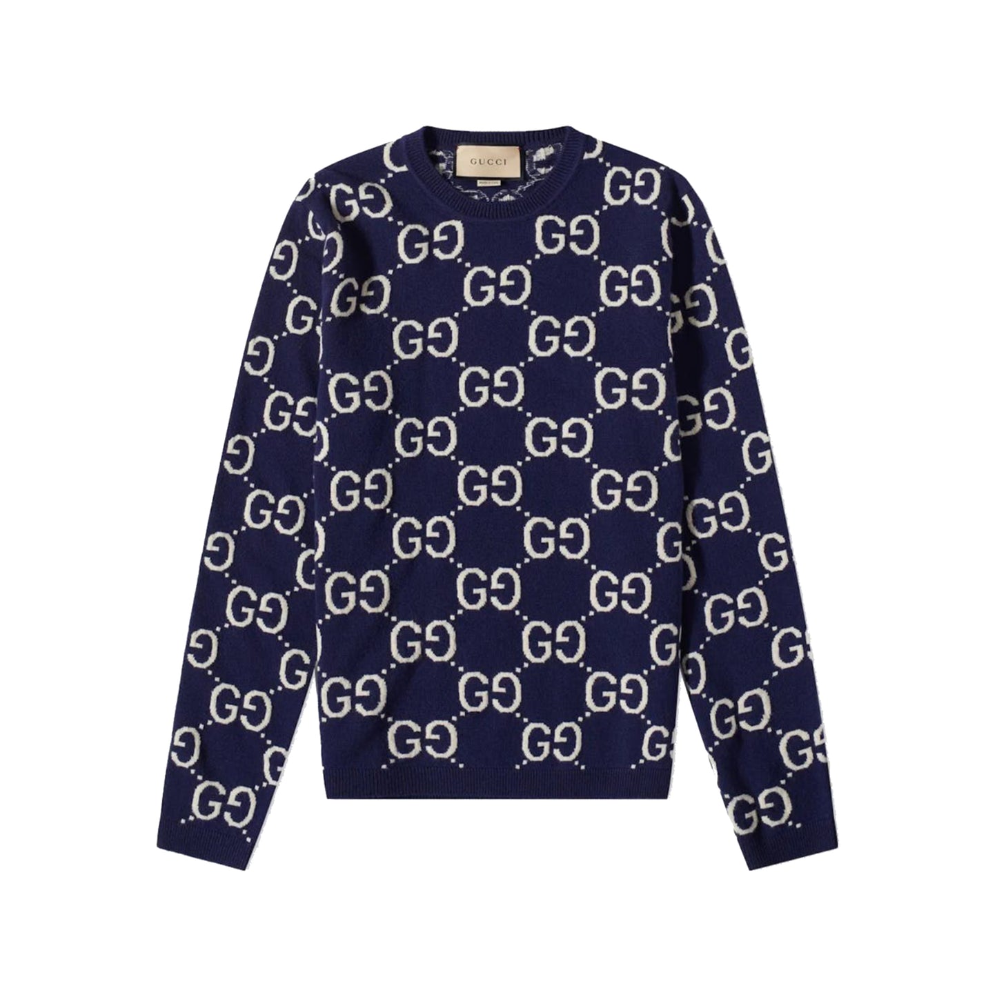 Gucci GG All Over Crewneck Sweater Navy