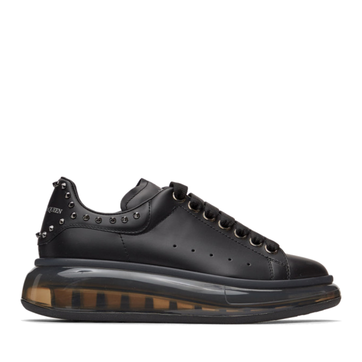 Alexander McQueen Studded Clear Sole Oversized Sneakers Black
