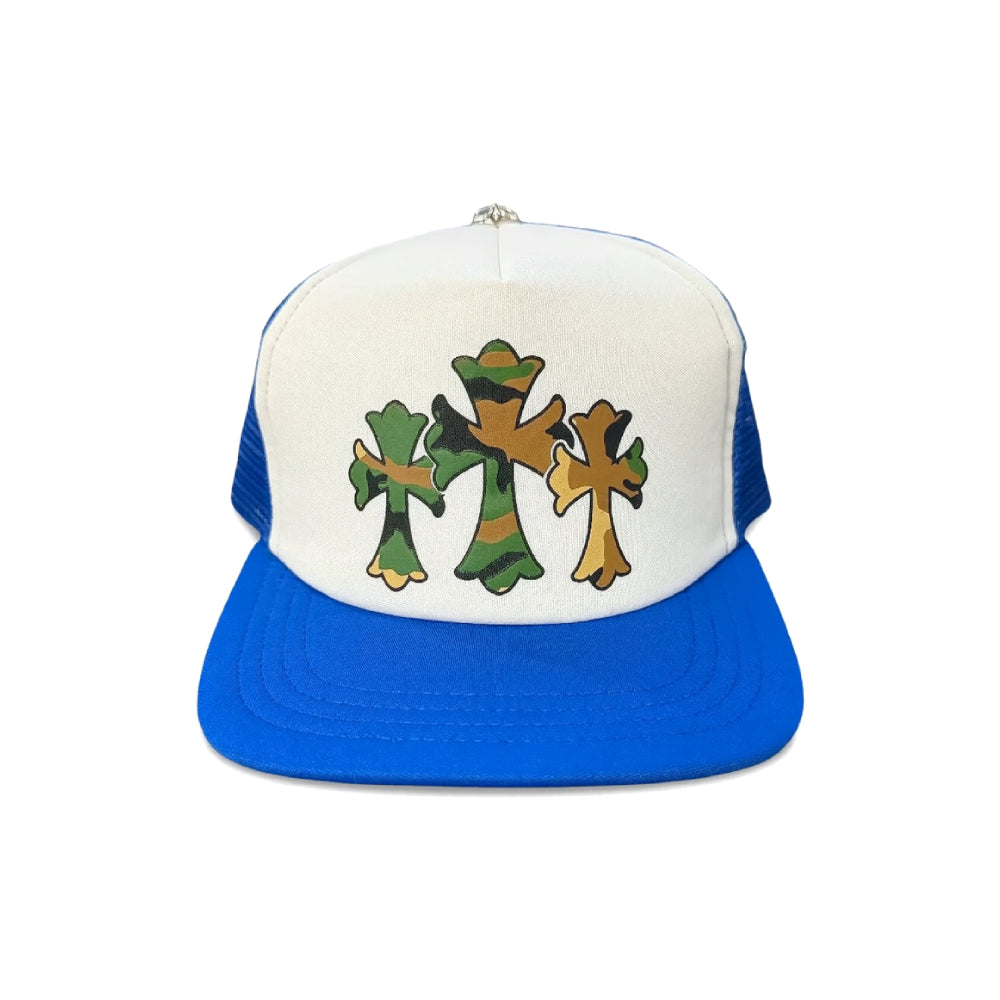 Chrome Hearts Triple Cross Trucker Hat 'Blue/White'