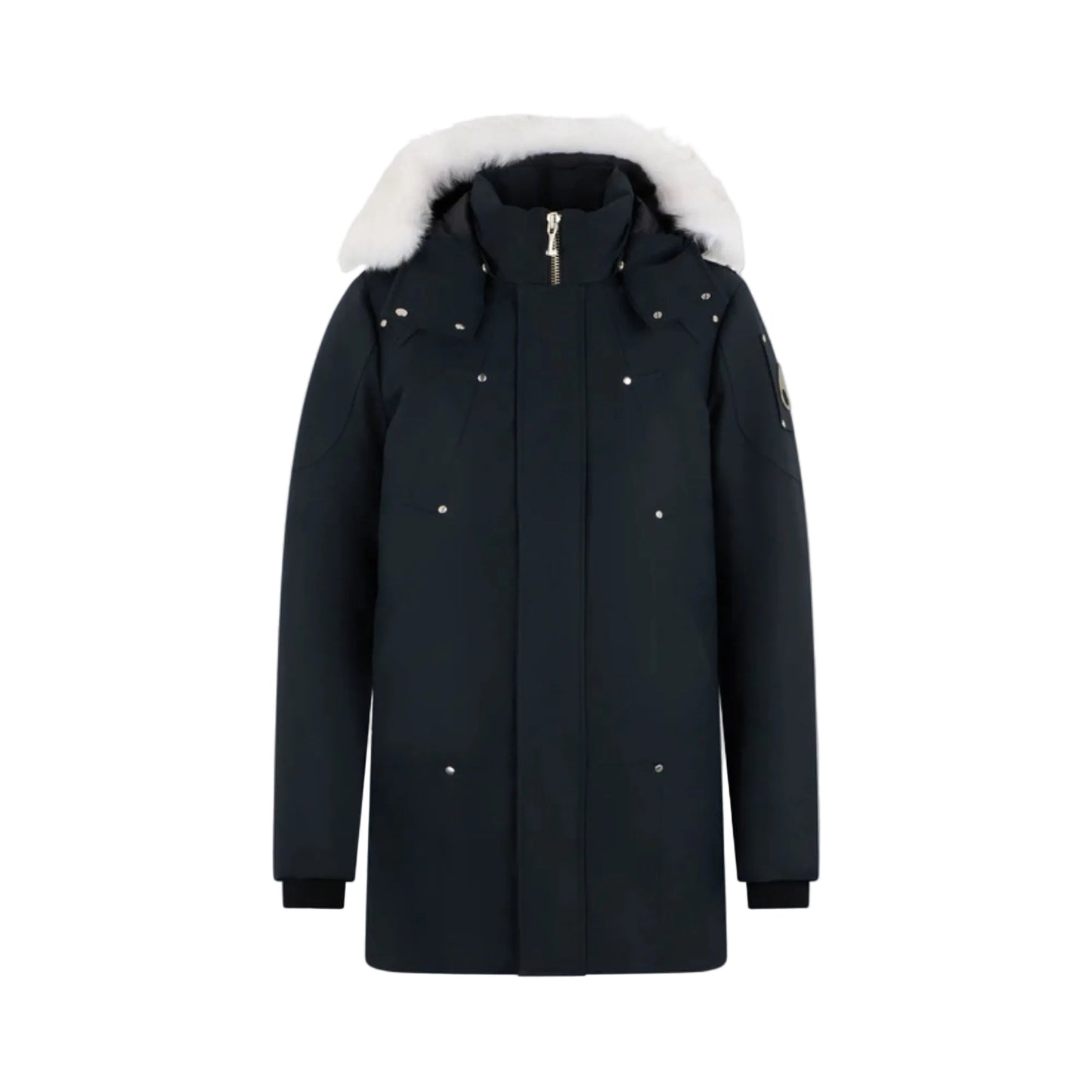 Moose Knuckles Original Shearling Trim Stirling Parka Jacket Navy/White