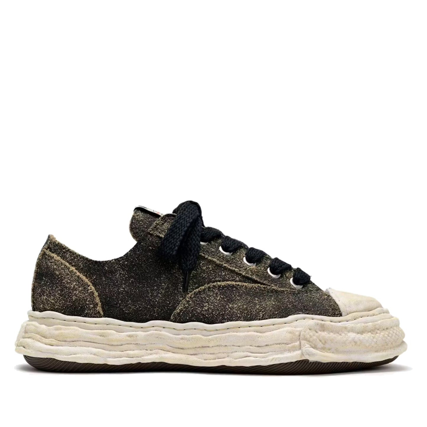 Maison Mihara Yasuhiro Peterson 23 OG Sole Vintage Suede Low Top Sneakers Black White