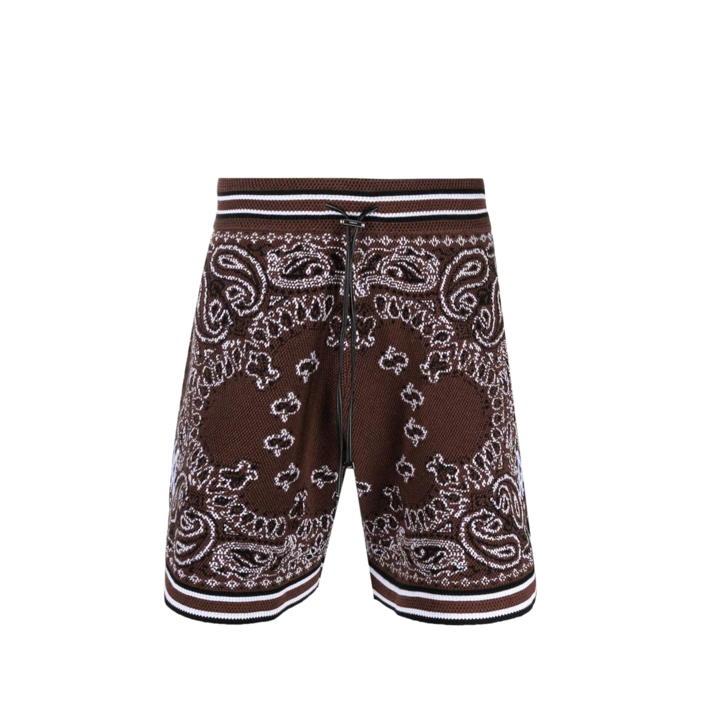 Amiri Bandana Crochet Basketball Shorts Dark Brown