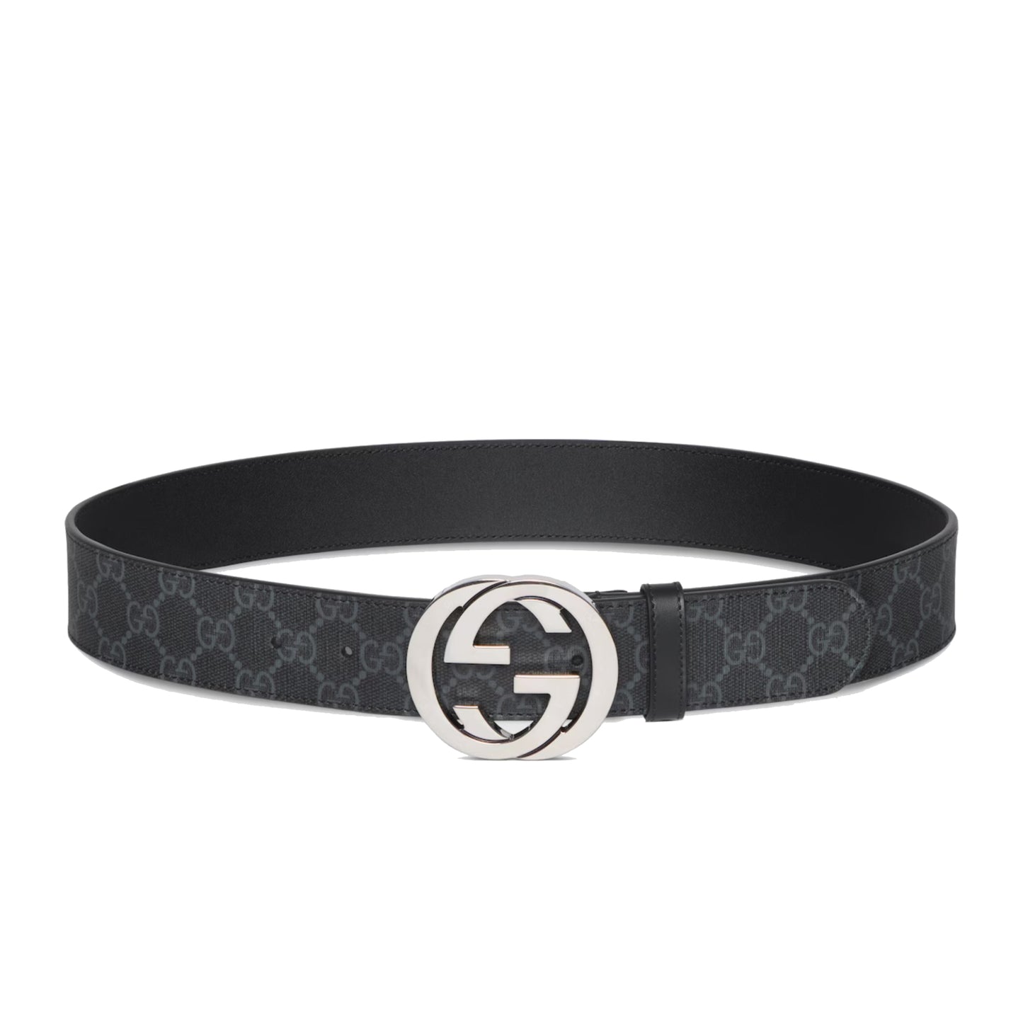 Gucci Interlocking G Buckle GG Supreme Canvas Belt Black (Size 85/34)