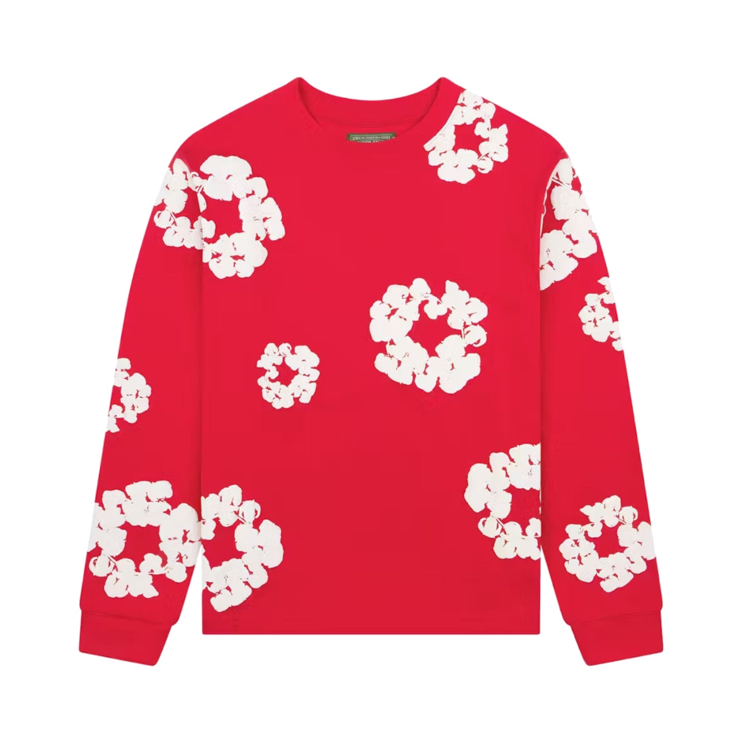 Denim Tears Long Sleeve Cotton Wreath T-Shirt Red