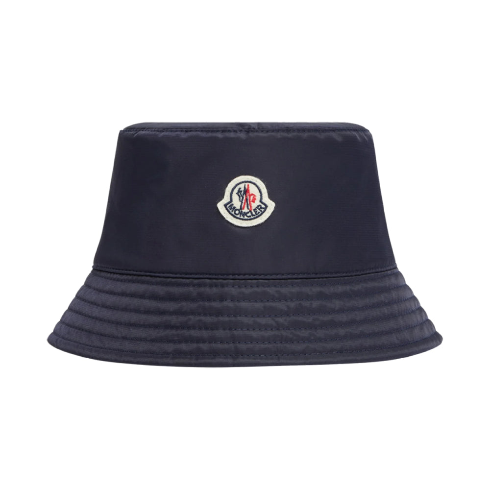Moncler Logo Nylon Bucket Hat Navy