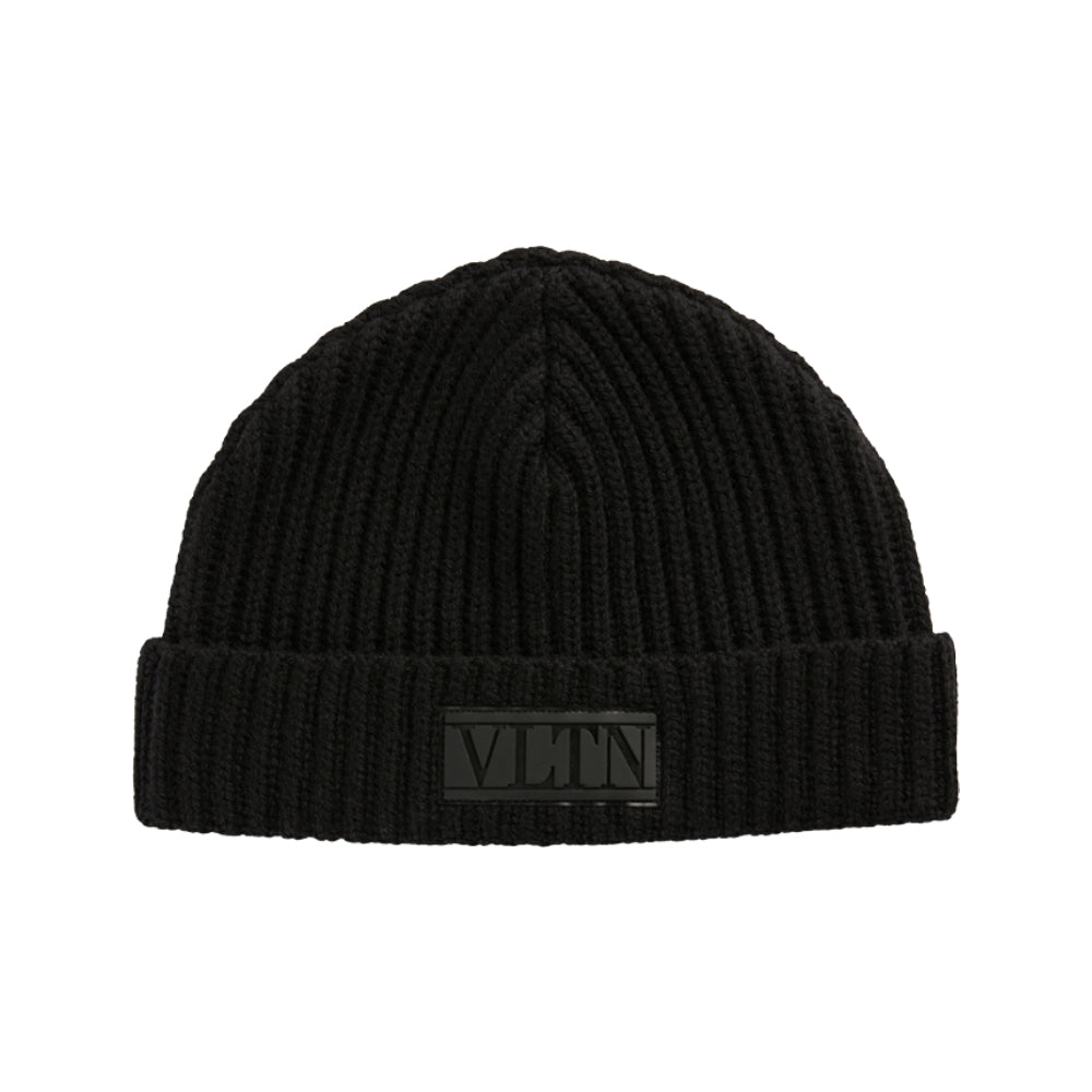 VALENTINO GARAVANI VLTN Wool Toque With Logo Black
