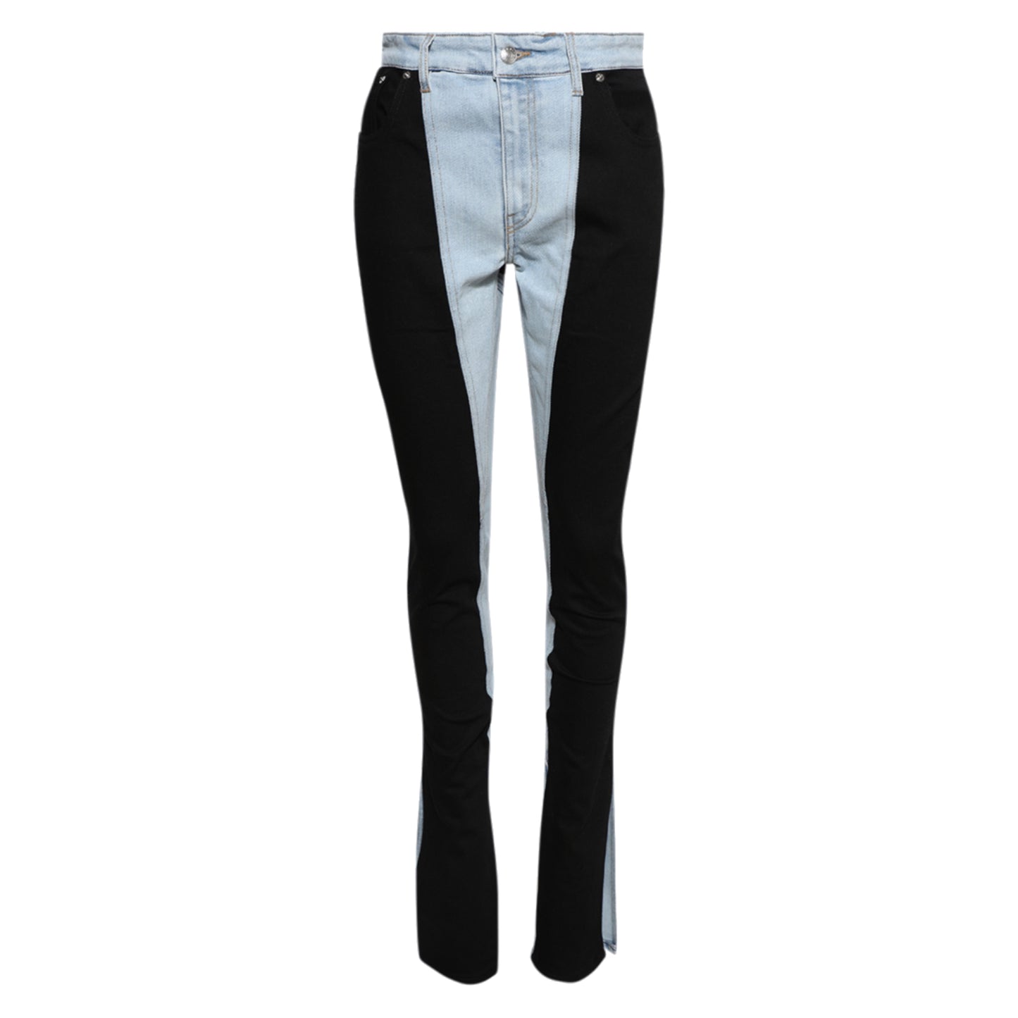 Mugler Bi-Color Skinny Jeans Tokyo Blue/Black