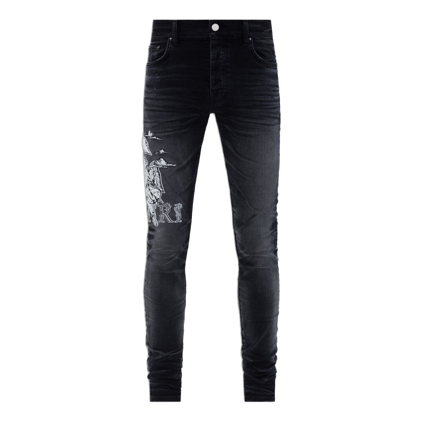 Amiri Cherub Appliqué Jeans Black
