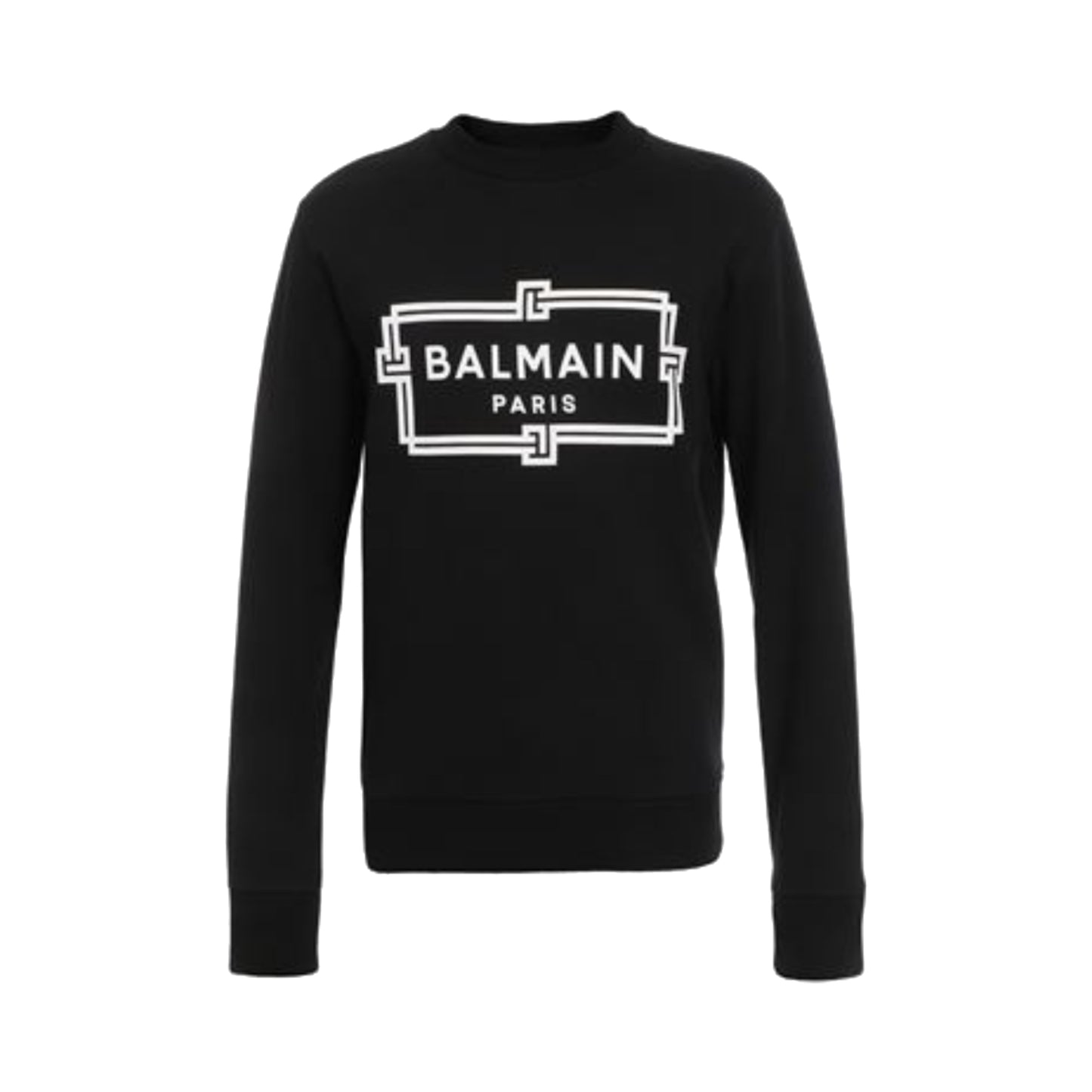Balmain Intarsia Logo Merino Jumper Crewneck Sweater Black
