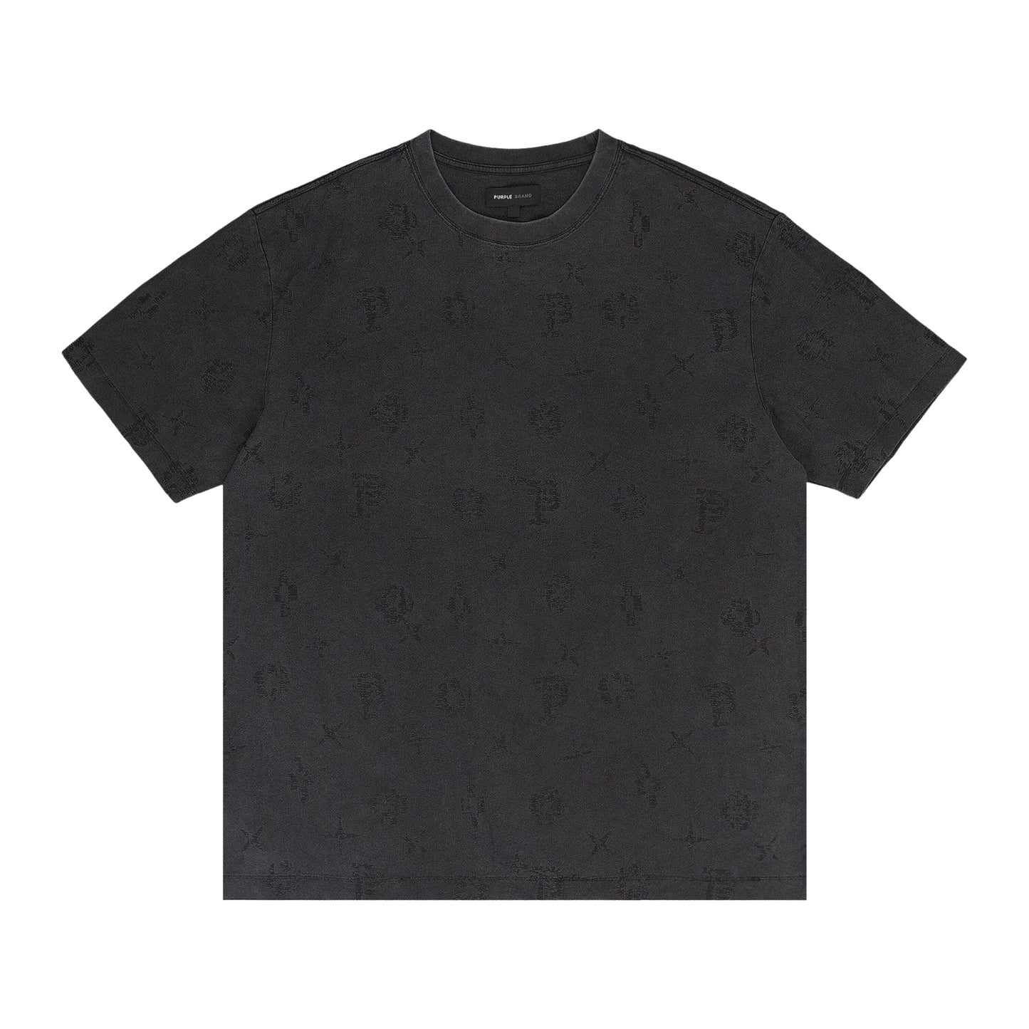 Purple Brand Textured Jersey Short-Sleeve Tee Black