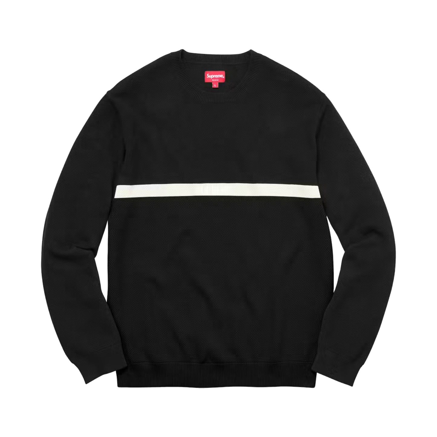 Supreme Split Pique Crewneck Sweater Black