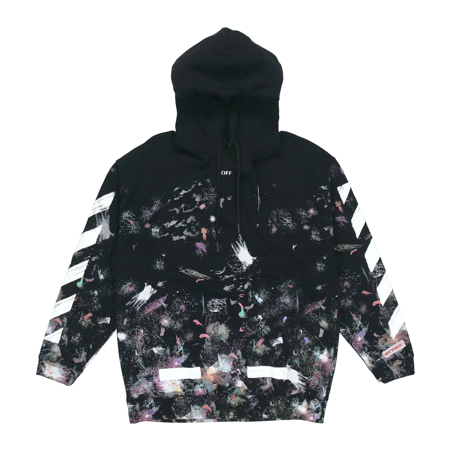 Off-White Exclusive Brushed Diagonal Arrows Galaxy Pullover Hoodie Black