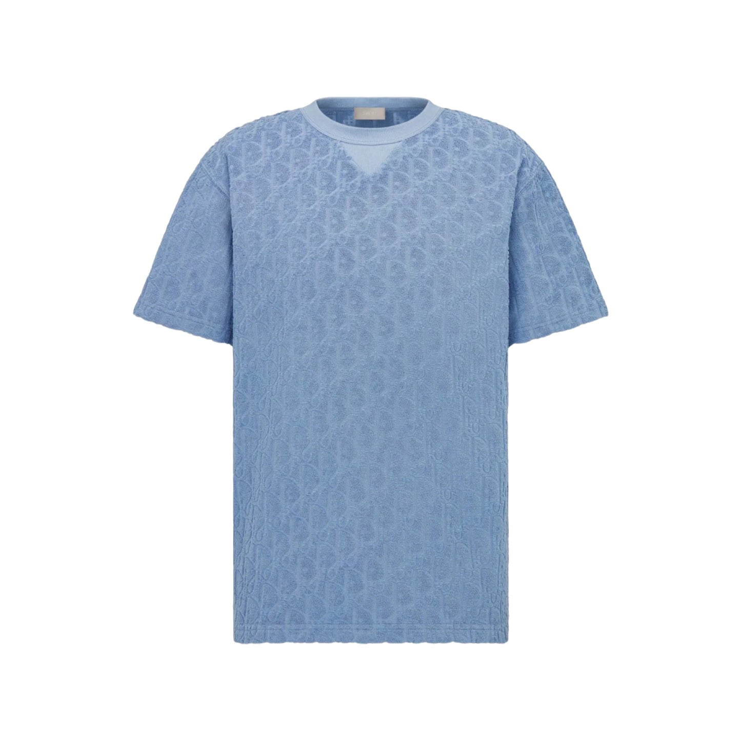 Dior Oblique Relaxed Fit Terry Cotton Jacquard T-Shirt Blue