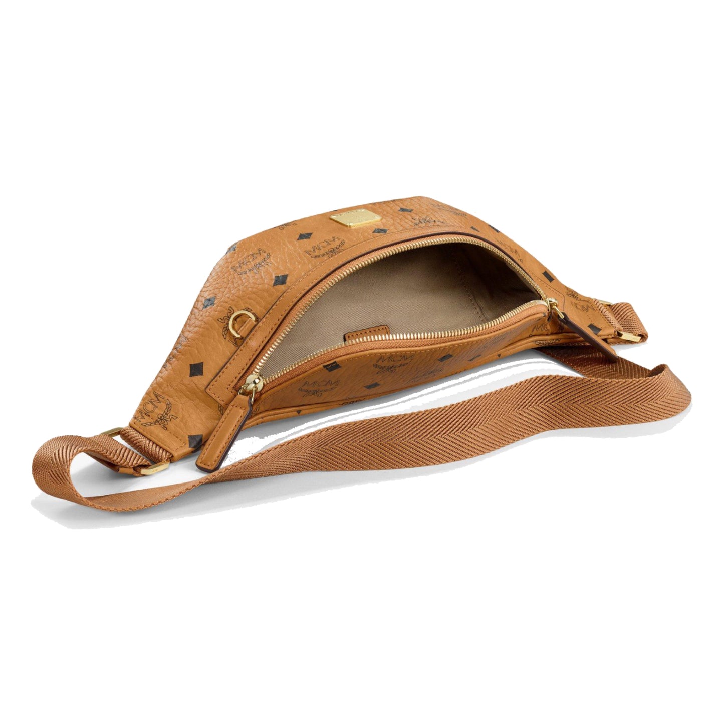 MCM Fursten Belt Bag In Visetos Cognac