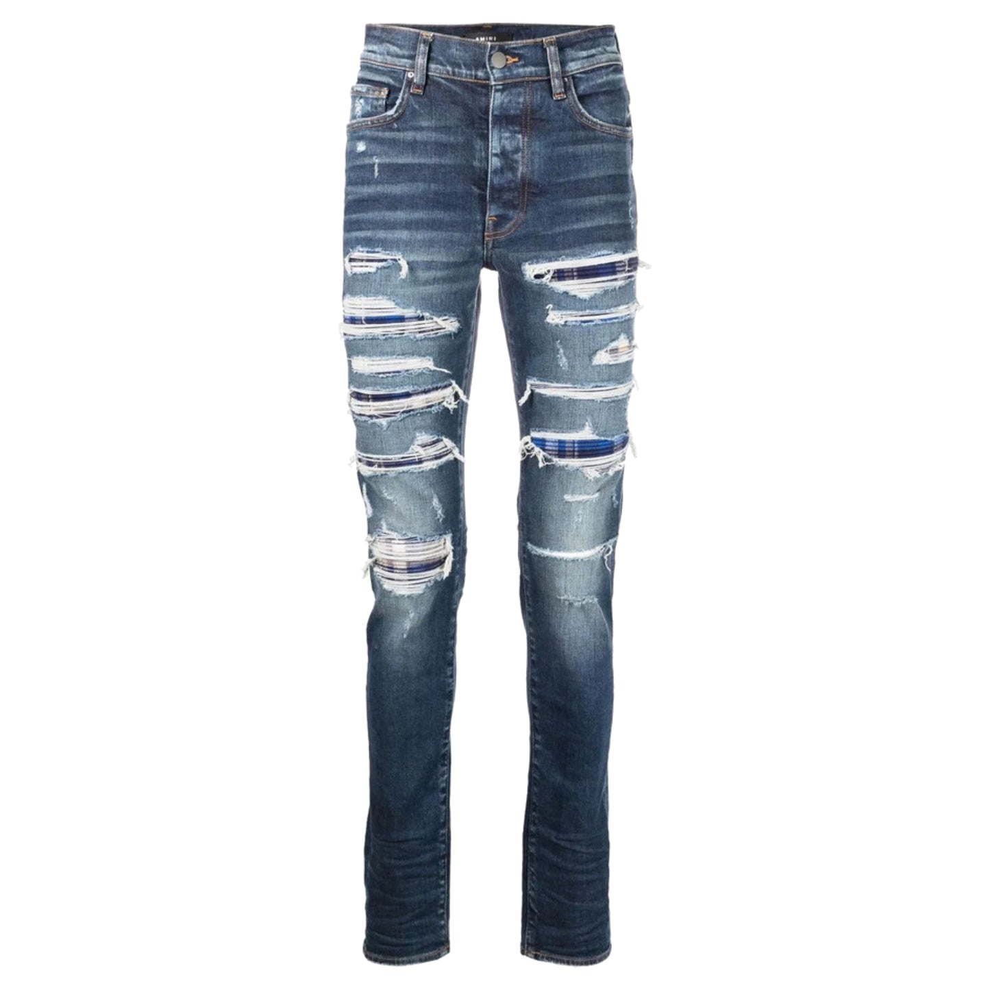 Amiri Plaid Bandana Thrasher Jean Indigo
