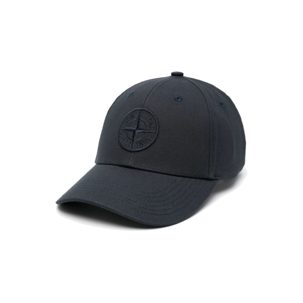 Stone Island Cotton Logo Baseball Cap Black