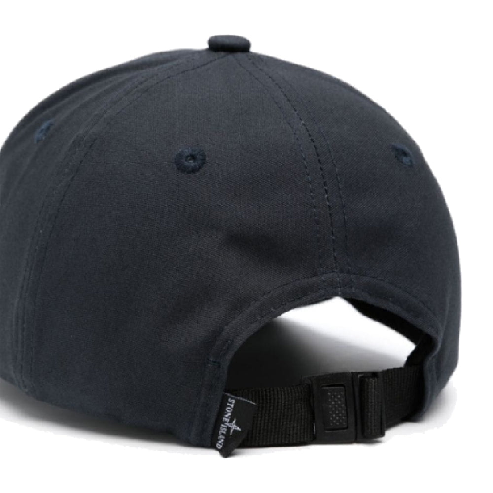 Stone Island Cotton Logo Baseball Cap Black