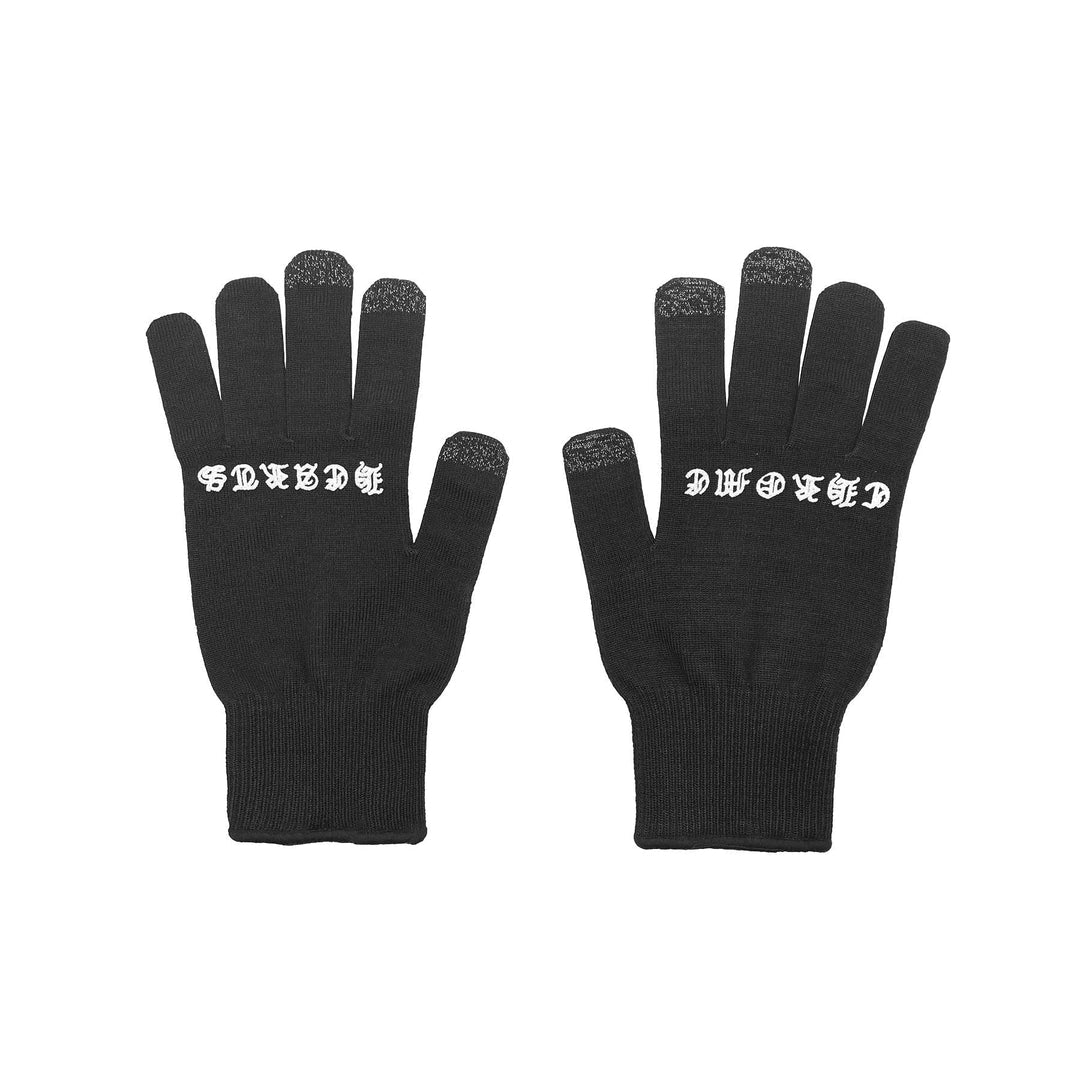 Chrome Hearts Script Cross Logo Gloves Black/White