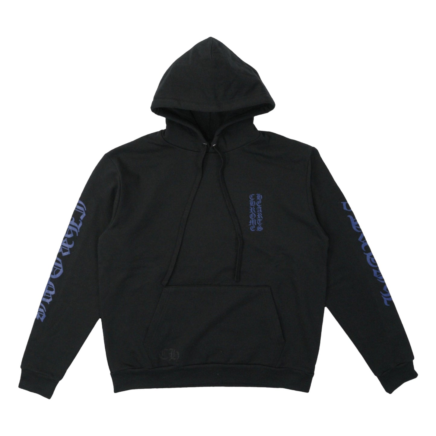 Chrome Hearts Vertical Logo Pullover Hoodie Black/Blue