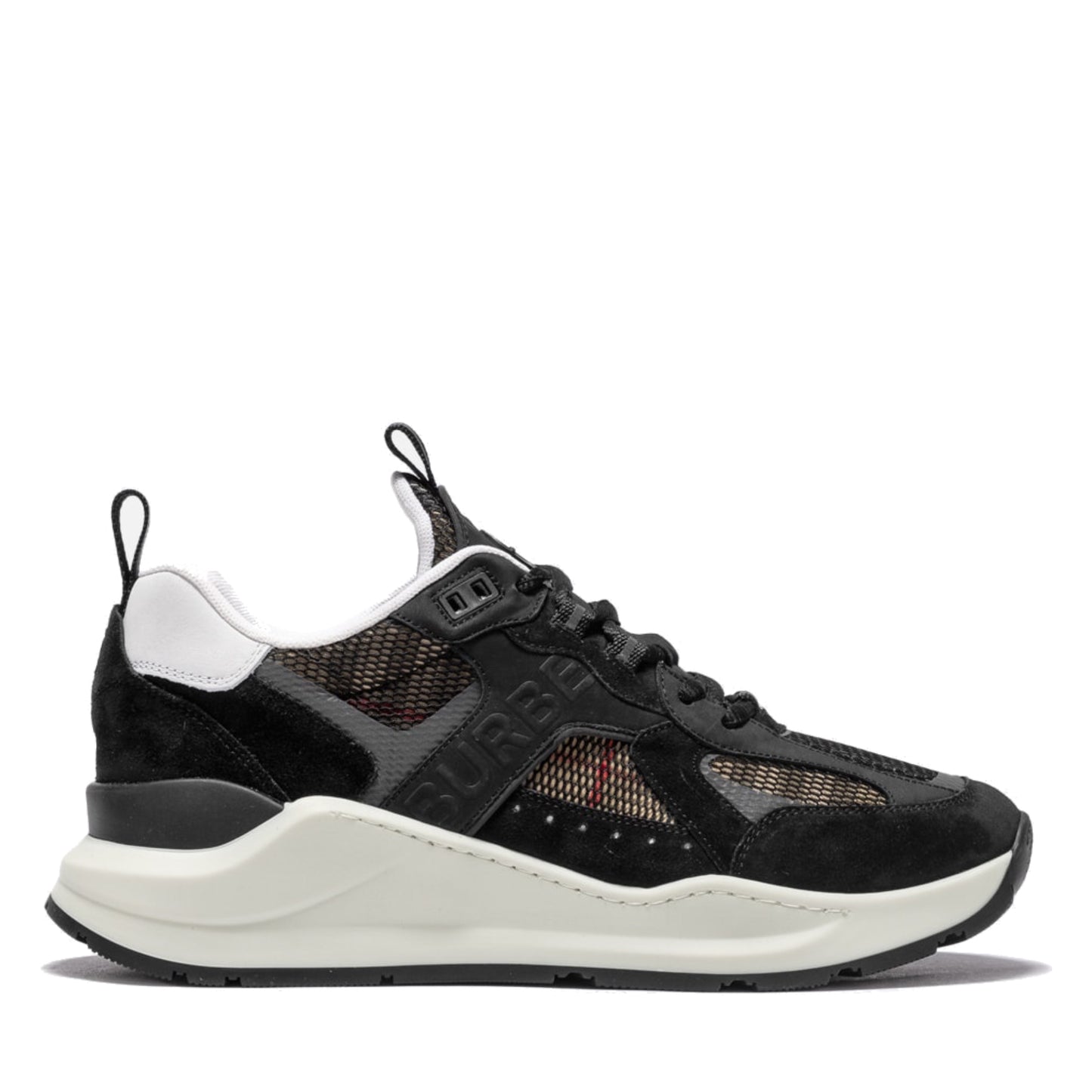 Burberry Check Logo Embossed Mesh Sneakers Black