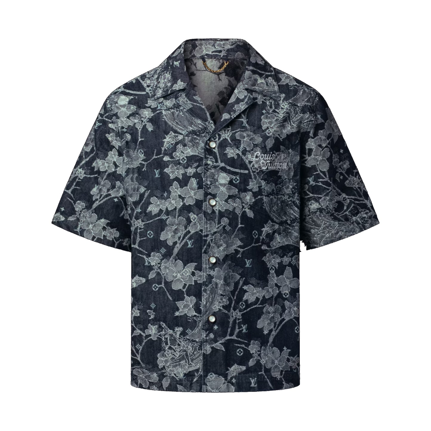 Louis Vuitton Jacquard Denim Short-Sleeved Shirt