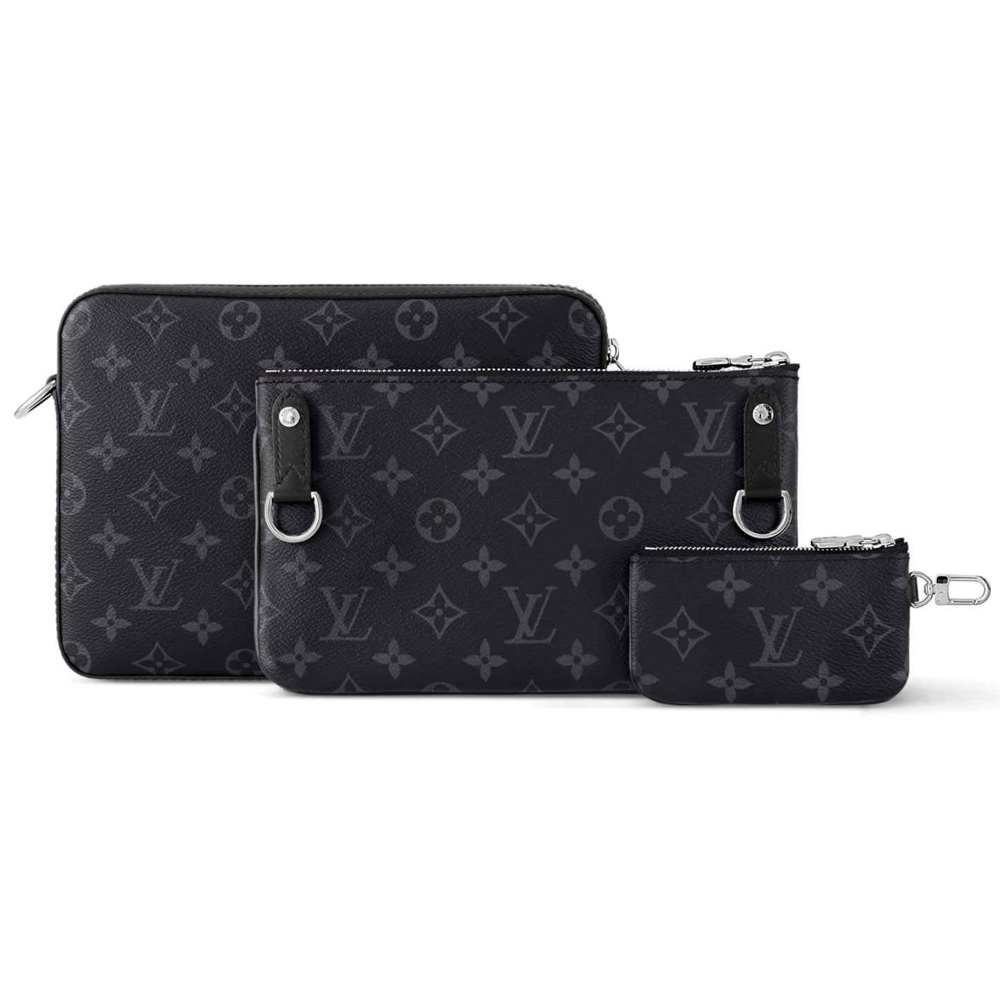 Louis Vuitton Monogram Eclipse Trio Messenger Bag Black/Grey (Reversible)