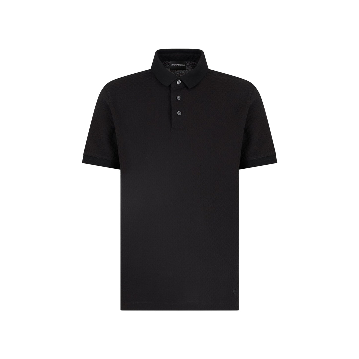Emporio Armani Exclusive Jacquard Jersey Polo Shirt Black