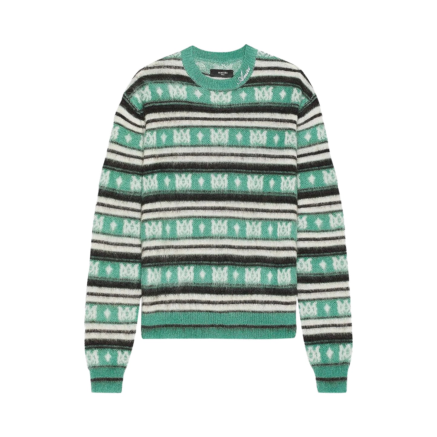Amiri Skater Stripe Crewneck Sweater Green