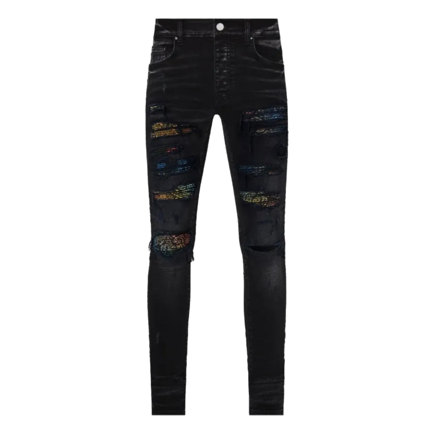 Amiri Rainbow Paisley Thrasher Jean Black