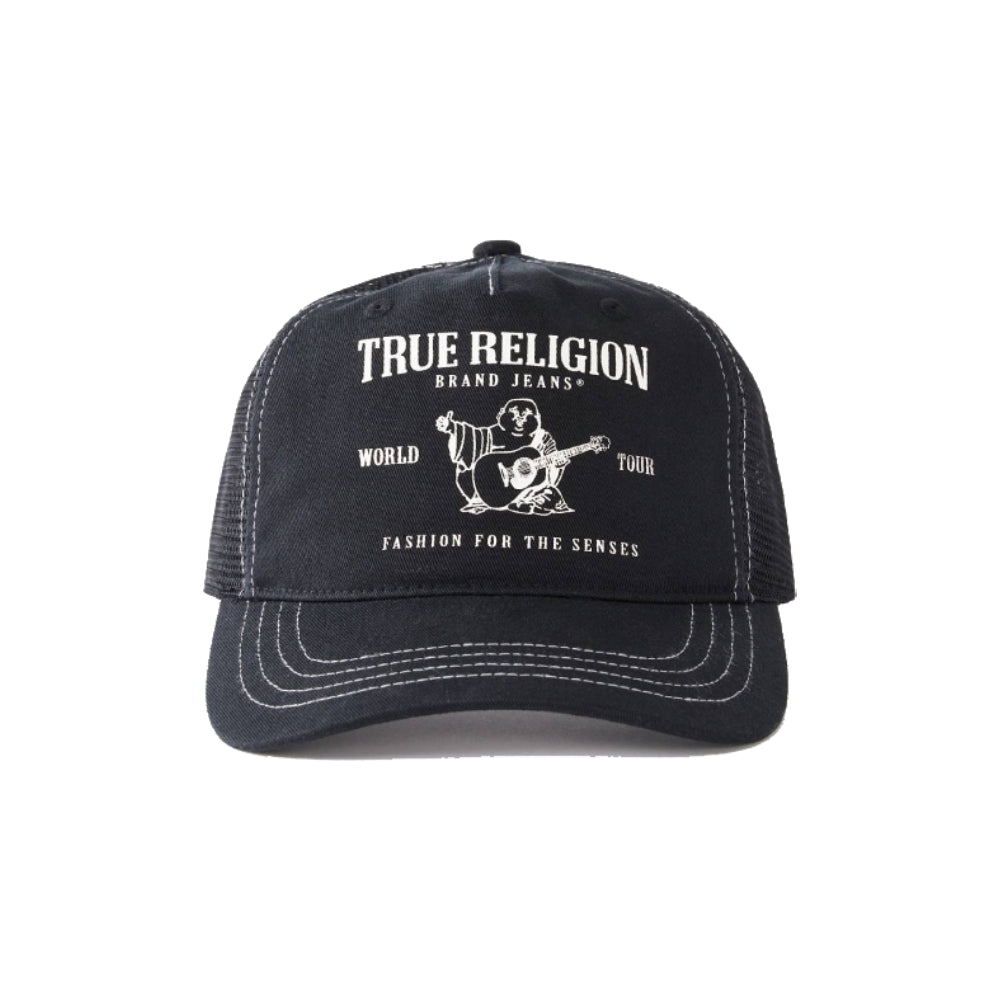 True Religion Buddha Trucker Hat Black