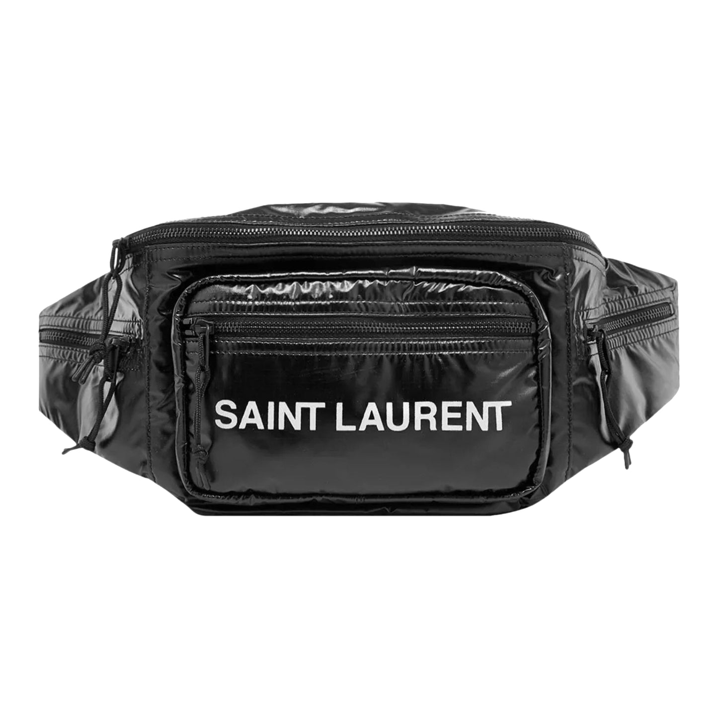 Saint Laurent Logo Printed Padded Belt Bag Black