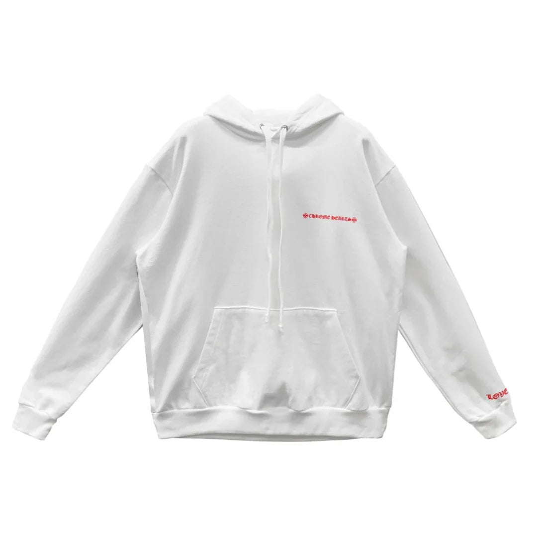 Chrome Hearts Laurie Lynn Stark "Love You" Portrait Red Letter Hoodie White/Red
