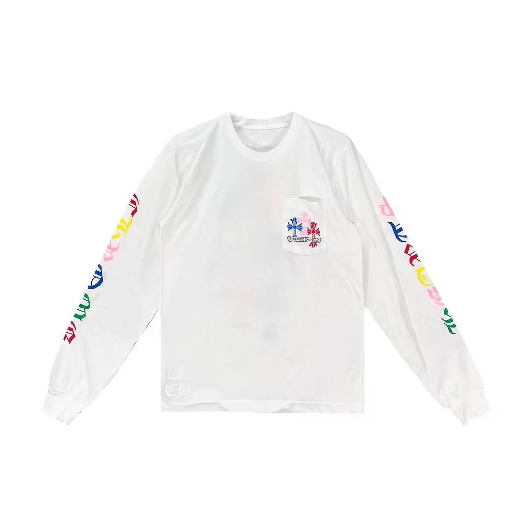 Chrome Hearts Multi Color Cross Long Sleeve T-Shirt White