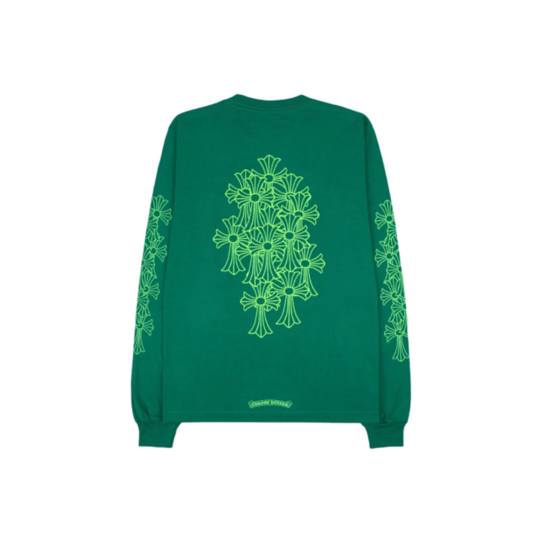 Chrome Hearts Cemetery Cross Long Sleeve Kelly Green/Glo Green