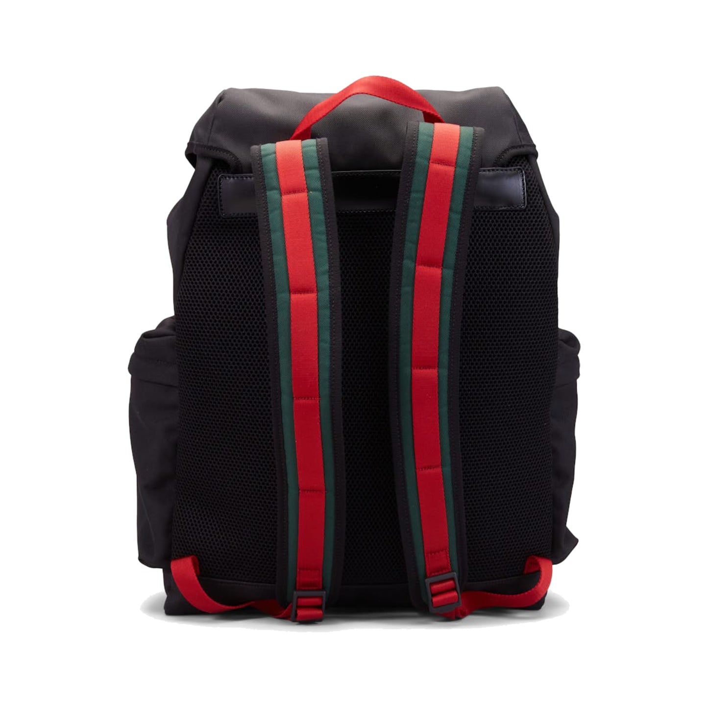 Gucci Tiger Head Motif Techno Web Drawstring Backpack Black