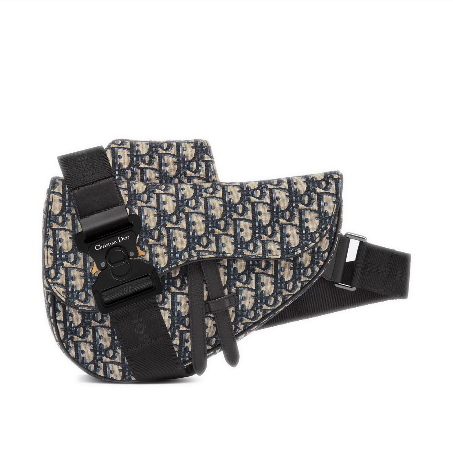 Dior Saddle Bag Beige and Black Dior Oblique Jacquard