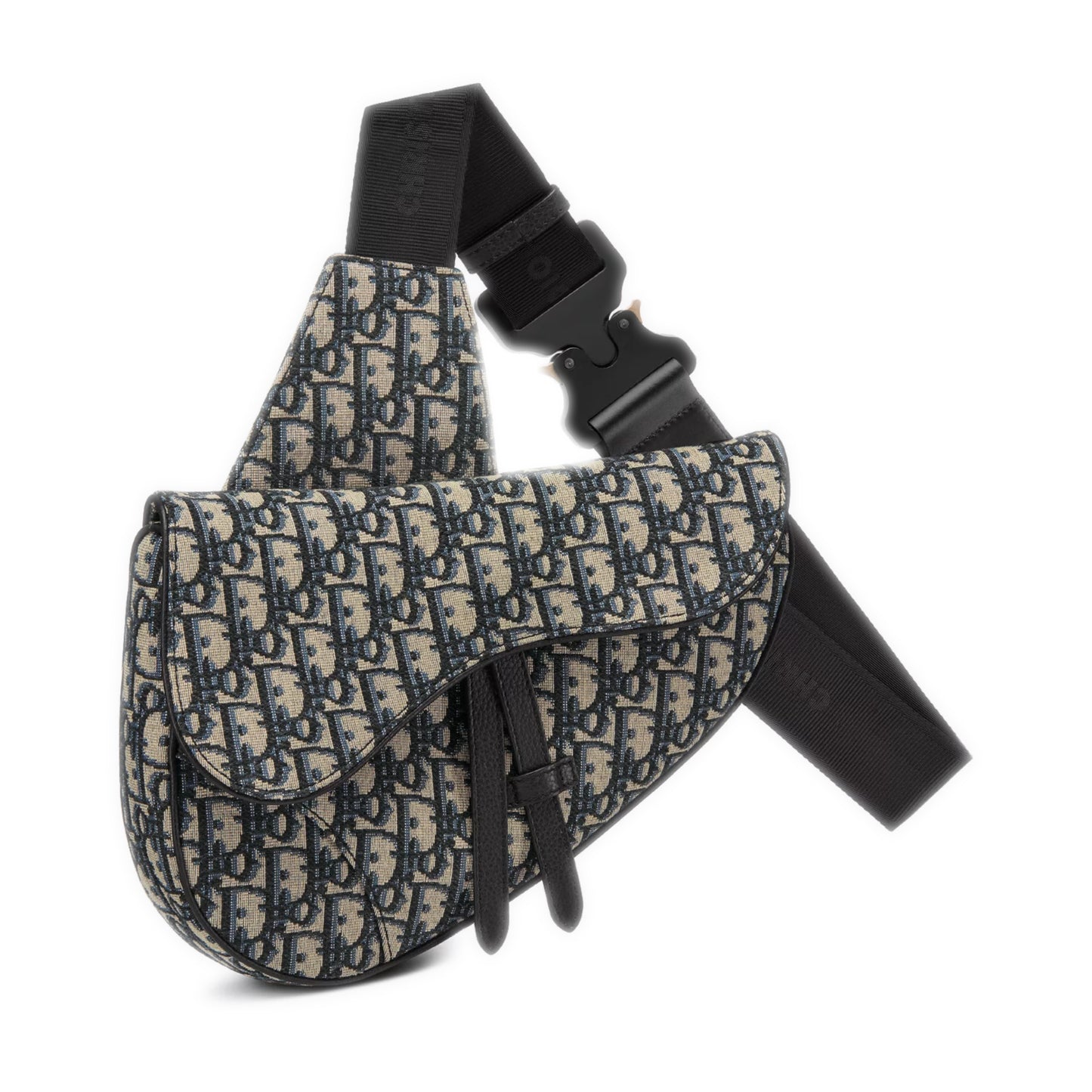 Dior Saddle Bag Beige and Black Dior Oblique Jacquard