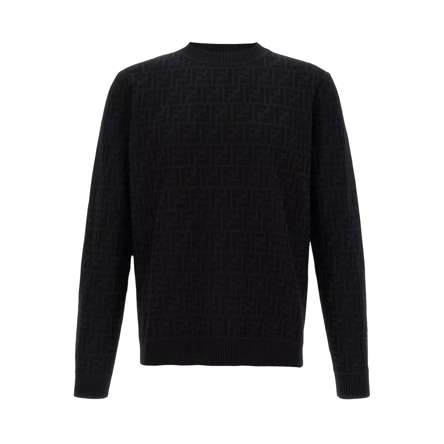 Fendi FF Monogram Velvet Crewneck Black