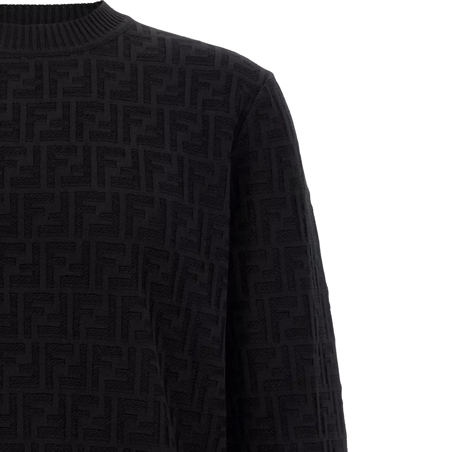 Fendi FF Monogram Velvet Crewneck Black