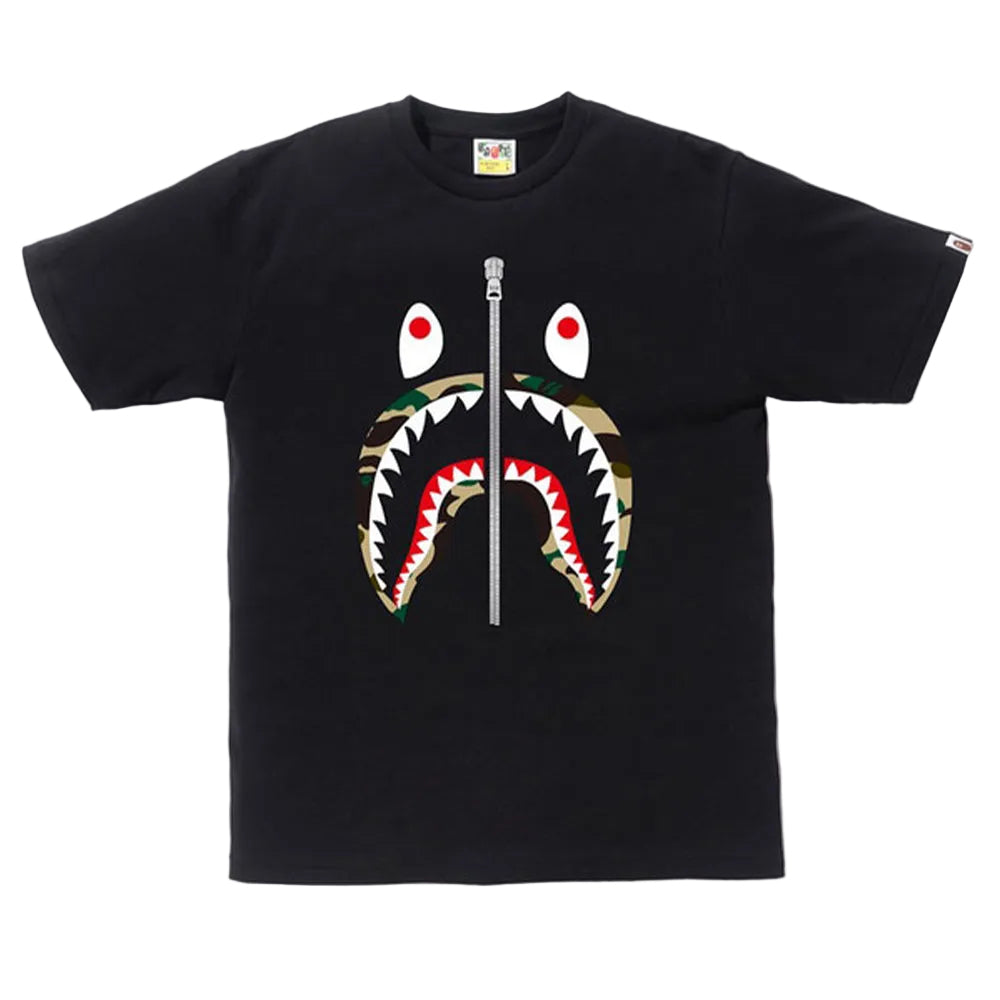 BAPE A Bathing Ape 1st Camo Shark Tee Black/Yellow