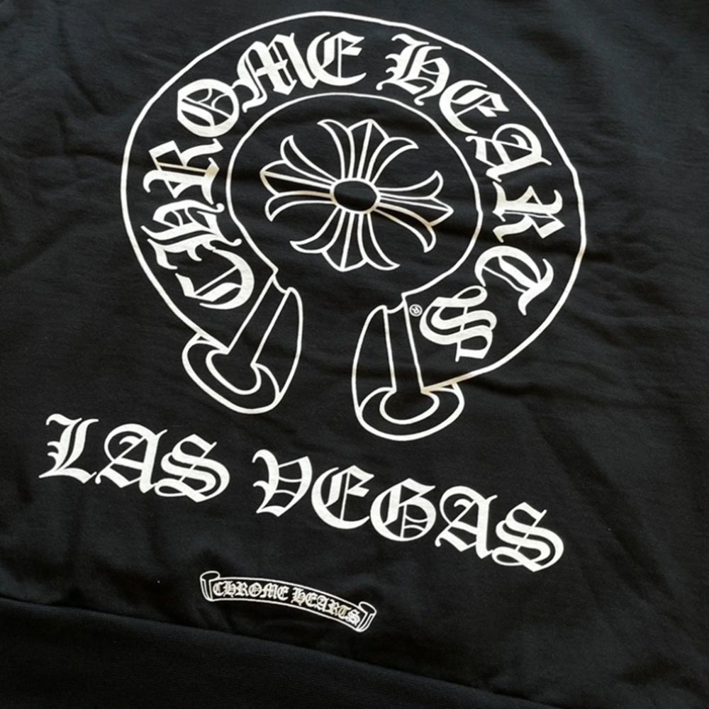 Chrome Hearts Las Vegas Horseshoe Zip Up Hoodie Black