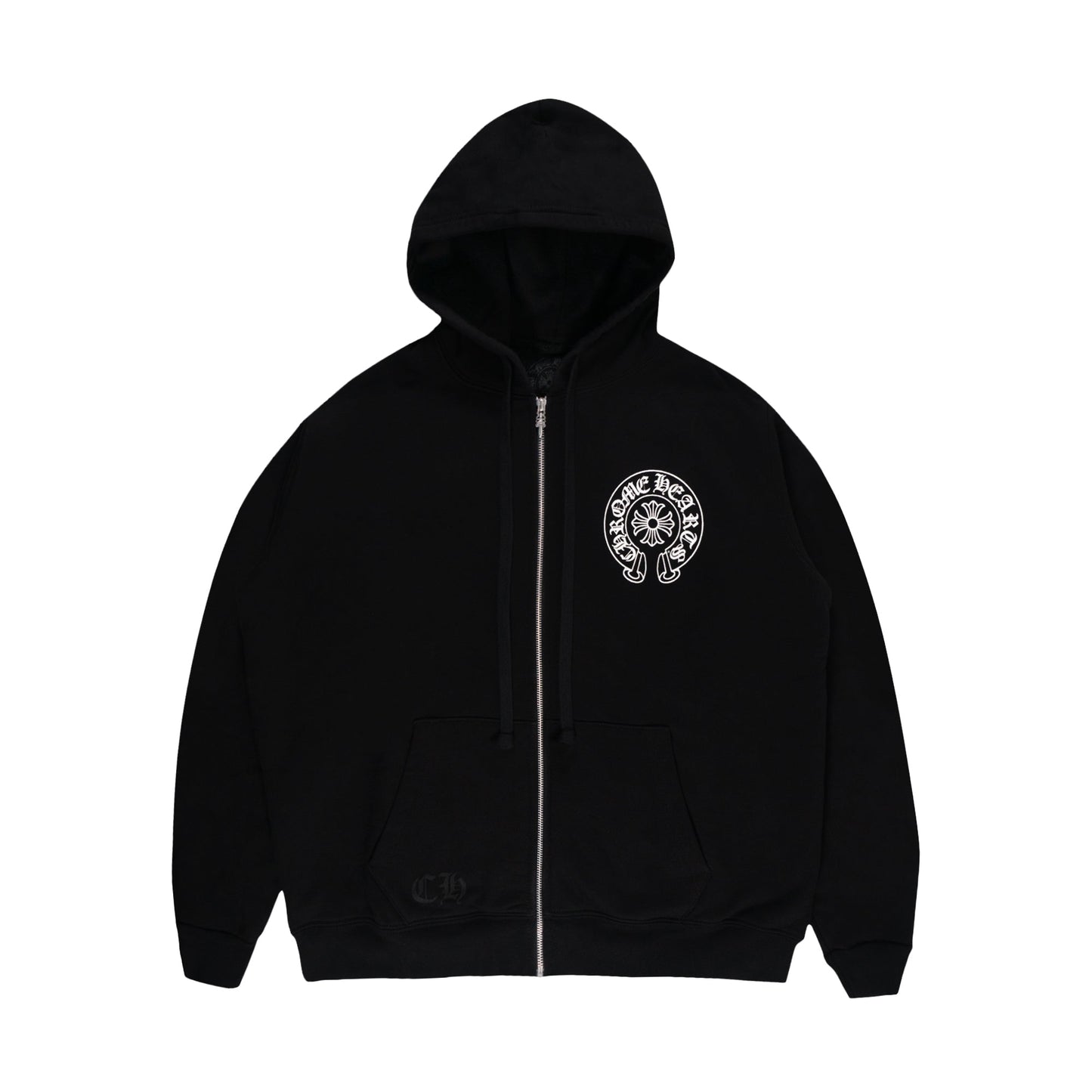 Chrome Hearts Los Angeles Horseshoe Thermal Zip Up Hoodie Black