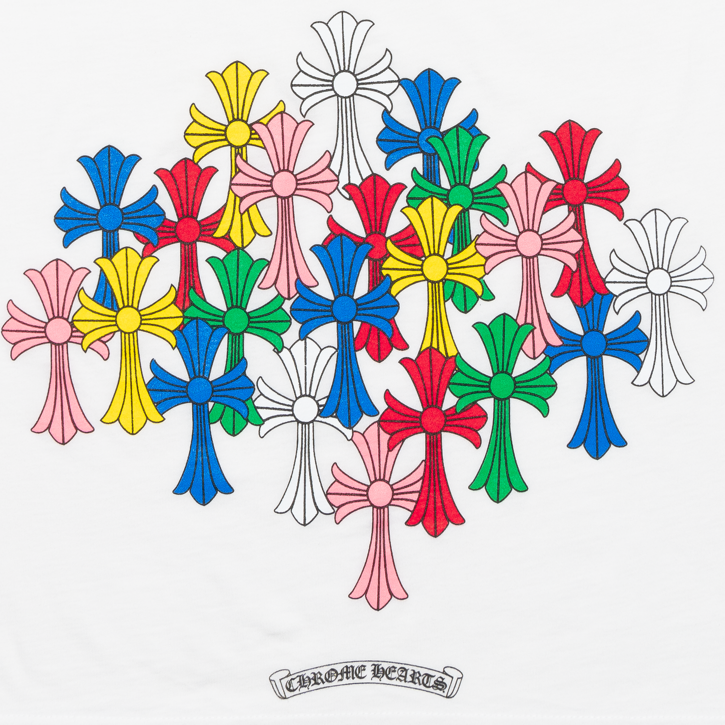 Chrome Hearts Multi Color Cross Scroll Tee White