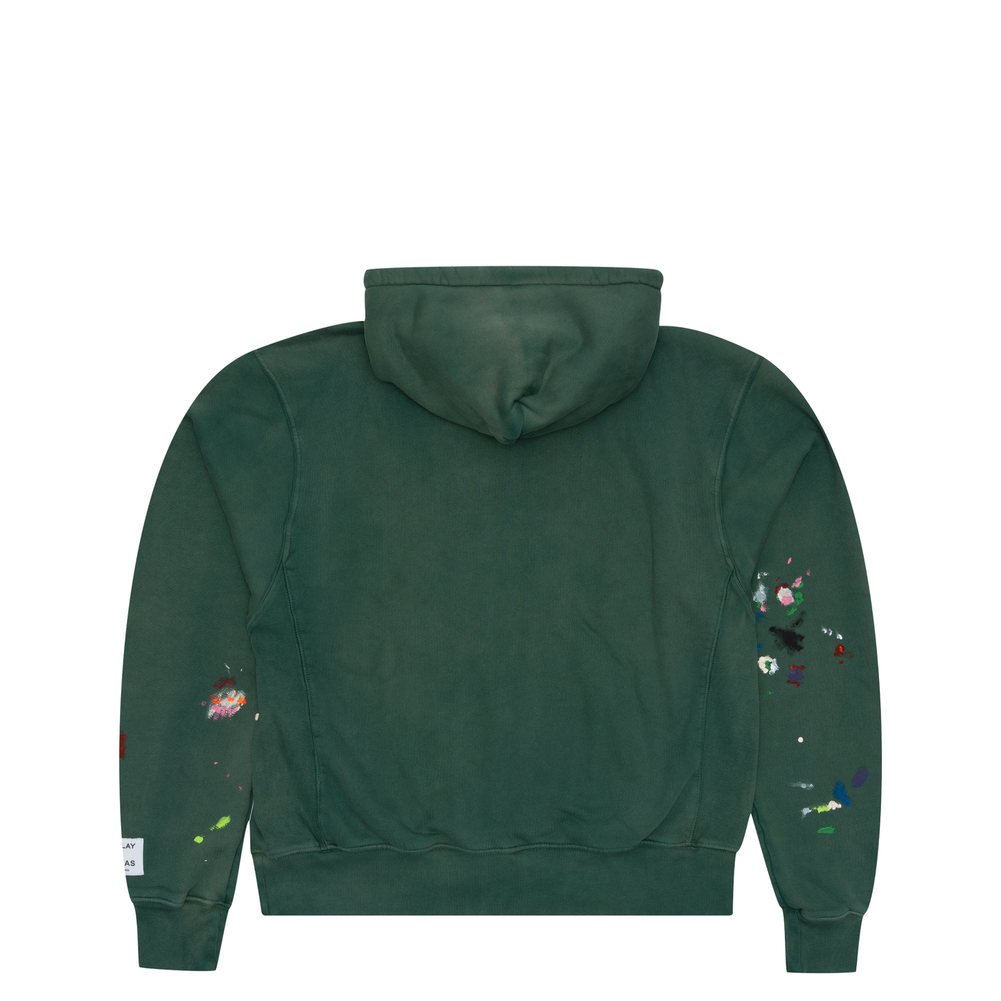 Gallery Dept. Center Logo Paint Splatter Hoodie Green