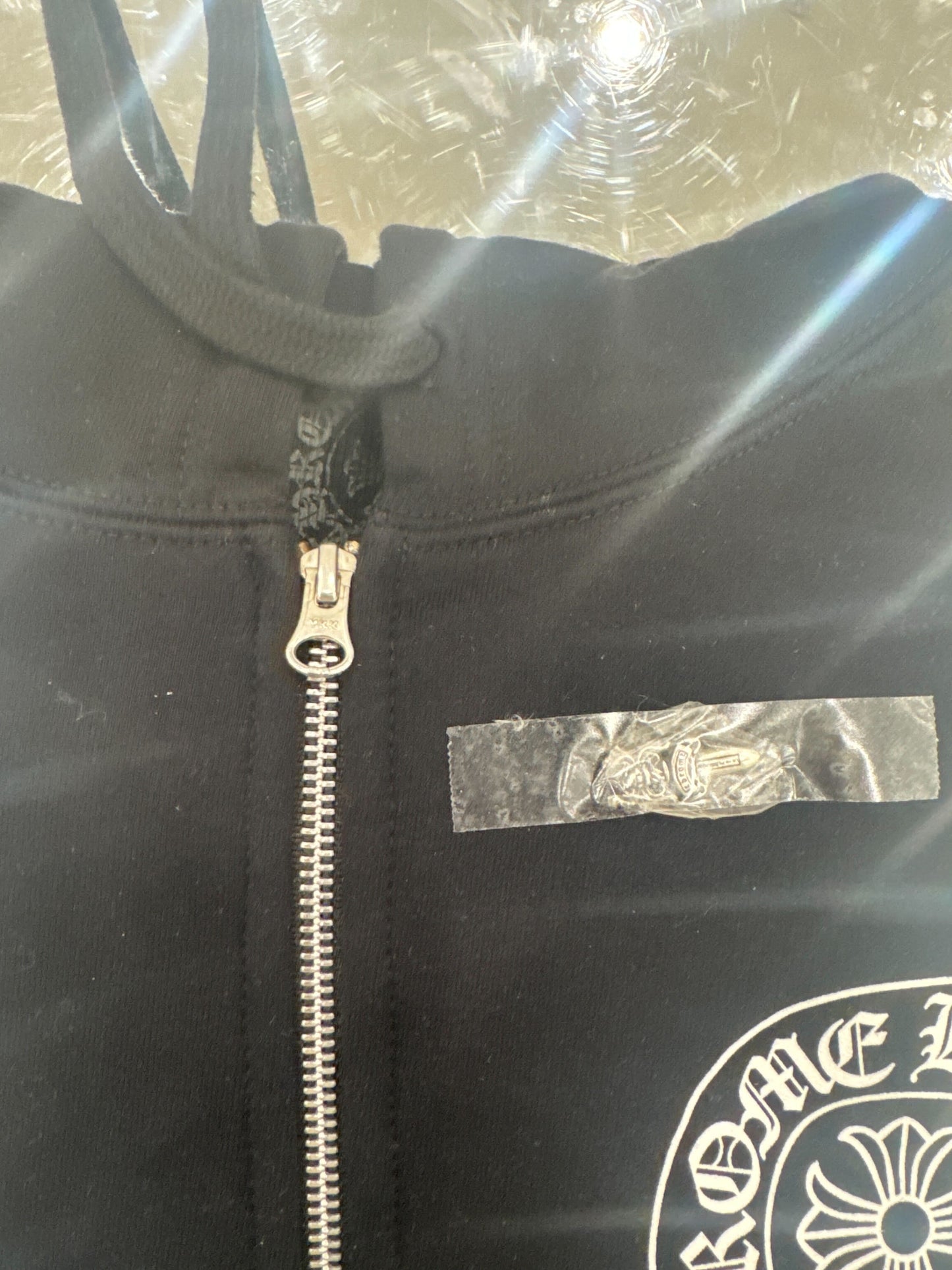 Chrome Hearts Los Angeles Horseshoe Thermal Zip Up Hoodie Black