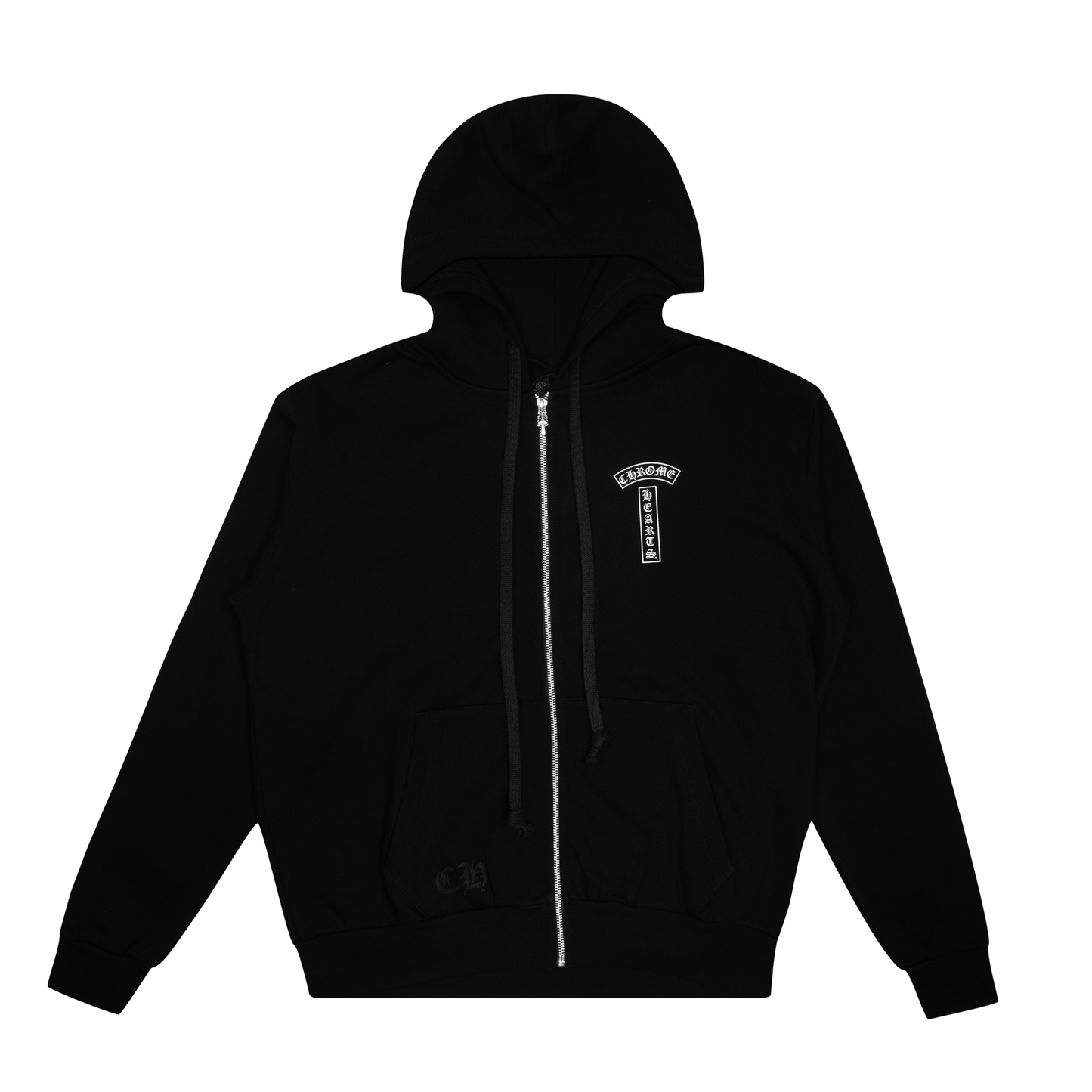Chrome Hearts T Logo USA Shoulder Zip Up Hoodie Black