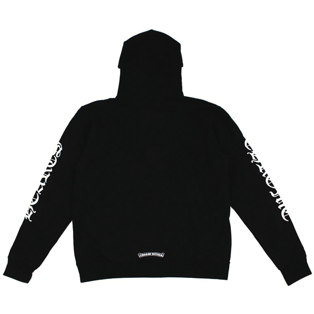 Chrome Hearts Vertical Logo FU Hood Hoodie Black/White