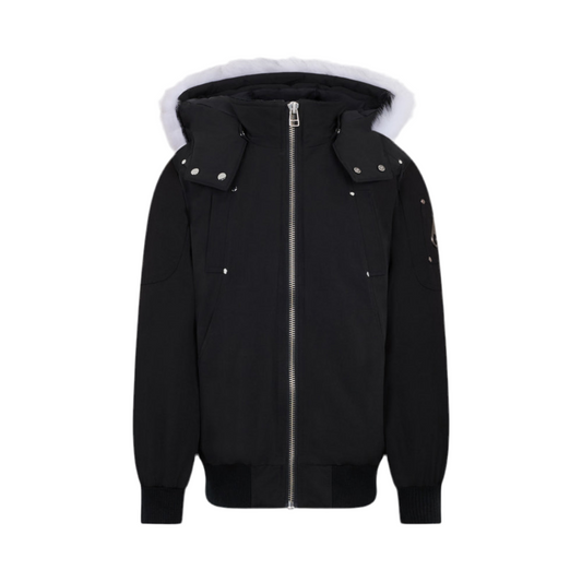 Moose Knuckles Original Shearling Trim Kids Bomber Jacket Black/Natural
